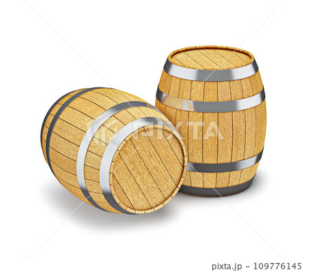 Wooden barrel isolated on white Wooden barrel isolated on white 109776145