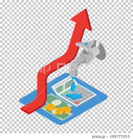 Image illustration of water bill increase 109777055