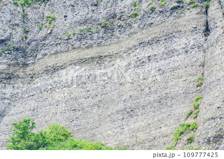 断崖絶壁に露出した地層 109777425