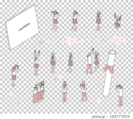 Graduation ceremony student set 109777659
