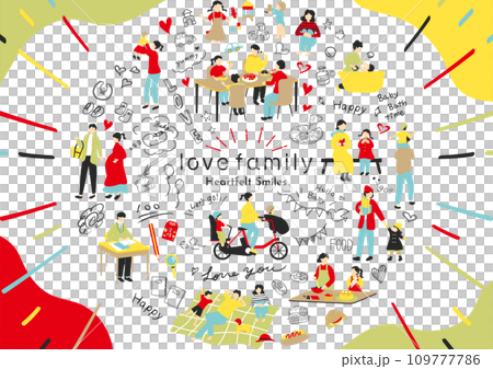 Family child-rearing illustration material collection 109777786
