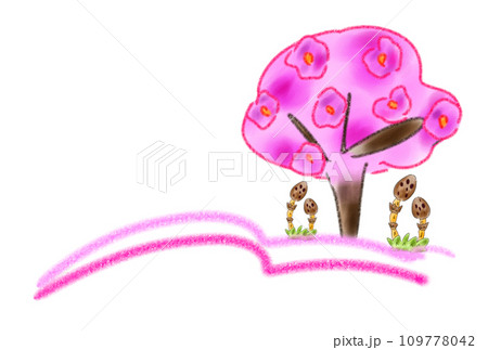 桜の木の下のツクシ 109778042