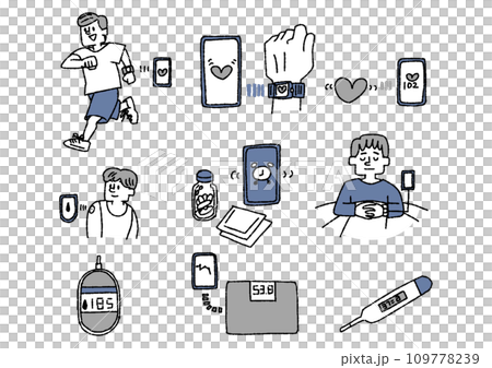 Comical hand-drawn people vector, color line drawing 109778239