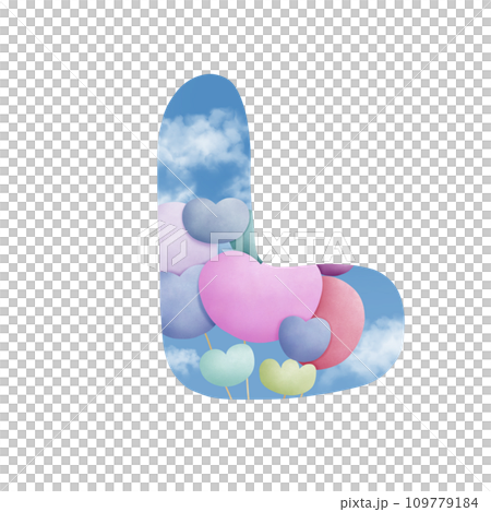 Alphabet letter L With bunch of balloons  109779184