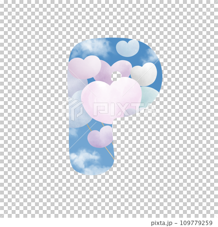 Alphabet letter P With bunch of balloons  109779259
