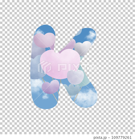 Alphabet letter K With bunch of balloons  109779261