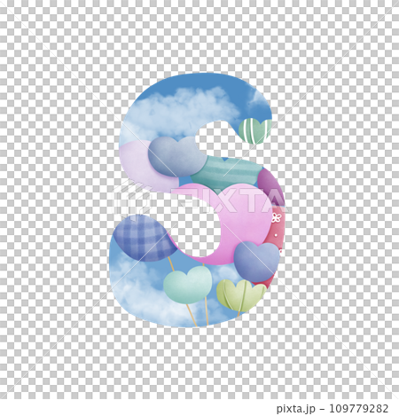 Alphabet letter S with bunch of balloons  109779282