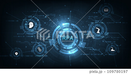 Robotic process automation (RPA ) concept. Robotic process automation (RPA ) concept. 109780197