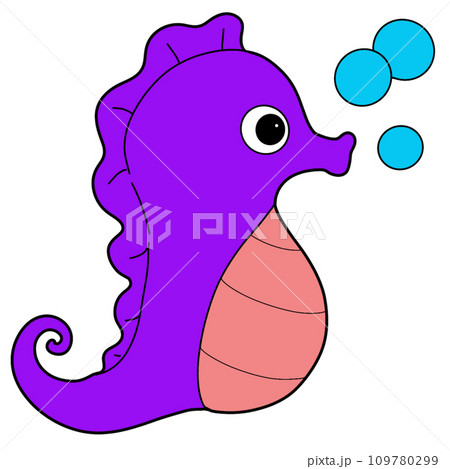 The illustration of a seahorse 109780299