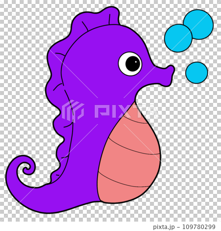 The illustration of a seahorse 109780299