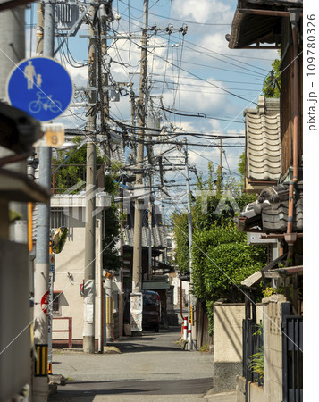電柱が並ぶ路地の風景 電柱が並ぶ路地の風景 109780326