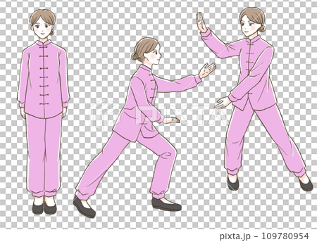 Illustration of a woman doing tai chi 109780954