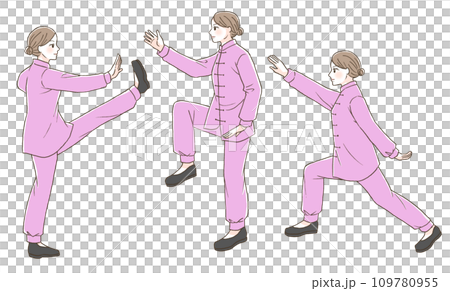 一個女人打太極拳的插圖 109780955