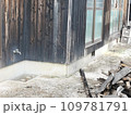 無人の空き家の庭と放置された廃棄物の様子 109781791