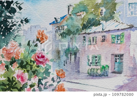 フランス　パリの街並み モンマルトル　 109782080