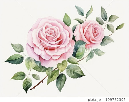 ピンクの薔薇の花のイラスト AI画像 ピンクの薔薇の花のイラスト AI画像 109782395