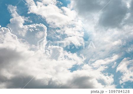 入道雲が広がる夏の空 109784128