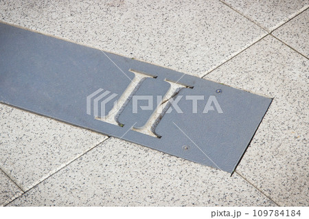 Roman numerical number two made of stone tiles on street Roman numerical number two made of stone tiles on street 109784184