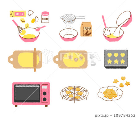 クッキーのレシピのイラスト 109784252