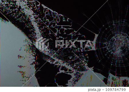 damaged LCD screen with cracks, full-frame background and texture damaged LCD screen with cracks, full-frame background and texture 109784799