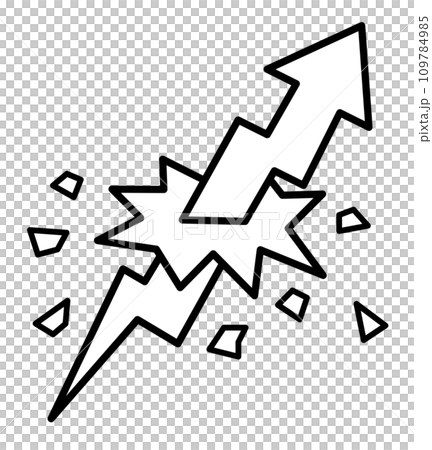 Illustration of an arrow that breaks through the limit and extends upwards 109784985