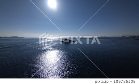 大鳴門橋上から見た飛島と鳴門海峡 大鳴門橋上から見た飛島と鳴門海峡 109786308