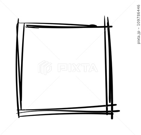 Hand drawn frames. Handdrawn square frame. Vector borders grunge template set. 109786446