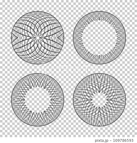 Set of Abstract Circle Spherical Design Elements. 3D Illusion Effect. Vector Art. 109786593