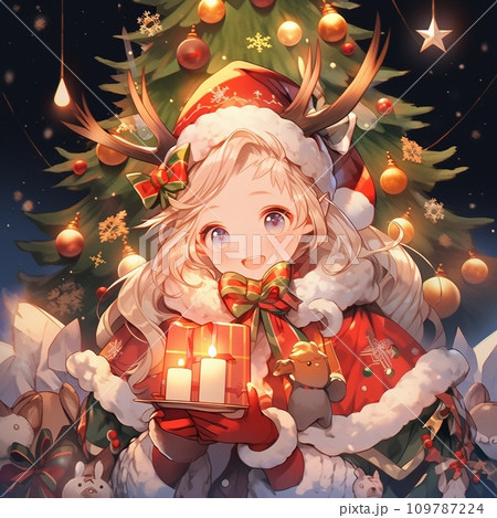 クリスマスの夜、舞うサンタクロース 109787224