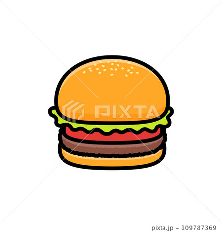 シンプルなハンバーガーのイラスト シンプルなハンバーガーのイラスト 109787369
