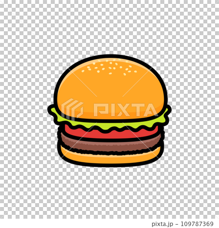 シンプルなハンバーガーのイラスト シンプルなハンバーガーのイラスト 109787369