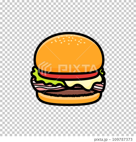 シンプルなBLTバーガーのイラスト 109787373