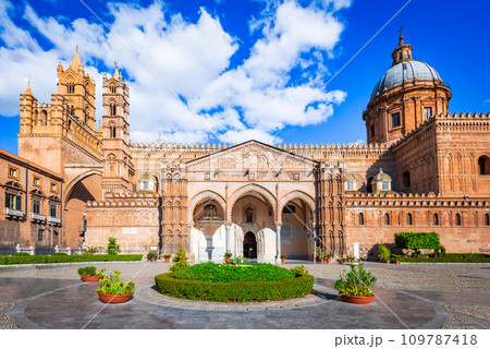 Palermo, Sicily. Norman Cathedral, heritage of medieval Italy. 109787418