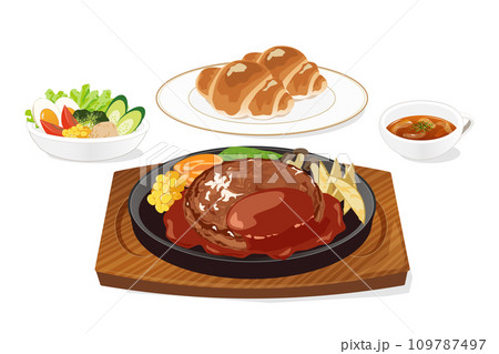 ハンバーグセット 109787497