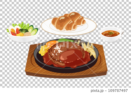 ハンバーグセット 109787497