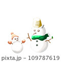 雪だるま手描きイラスト、透明背景 109787619