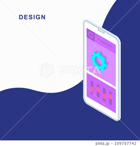 3d isometric flat mobile design. 3d flat setup. 109787742