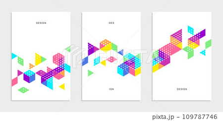 Abstract geometric technological company brochure. Vector business flyer. 109787746