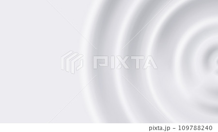 Milk ripple. Creamy white background with circles on water surface. Cream drop banner vector backdrop template 109788240