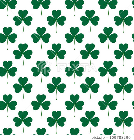 Seamless pattern of tree leaf clover. Color drawn design concept for backdrop or wallpaper and other Seamless pattern of tree leaf clover. Color drawn design concept for backdrop or wallpaper and other 109788290