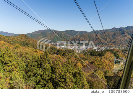 長瀞町　宝登山ロープウェイ　ゴンドラからの眺望 109788600