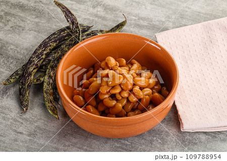 Canned white bean in tomato sauce 109788954