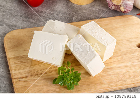 Greek traditional organic feta cheese Greek traditional organic feta cheese 109789319