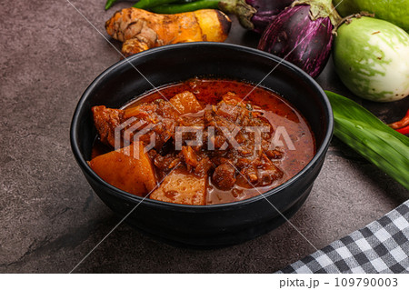 Indian cuisine - spicy chicken vindaloo Indian cuisine - spicy chicken vindaloo 109790003
