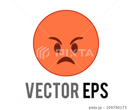 Angry red angry with black bar face icon 109790173