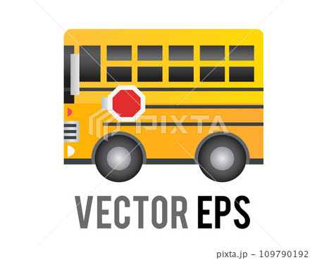 Isolated vector side of yellow school bus vehicle car icon Isolated vector side of yellow school bus vehicle car icon 109790192