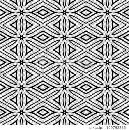 Abstract Seamless Geometric Pattern. Black and White Texture. Vector Art. 109792286