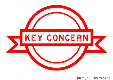 Vintage red color round label banner with word key concern on white background Vintage red color round label banner with word key concern on white background 109792371
