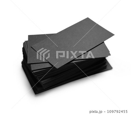 stack of black business cards stack of black business cards 109792455