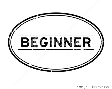 Grunge black beginner word oval rubber seal stamp on white background 109792459